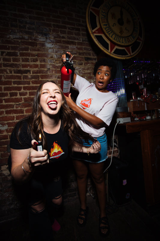 Hot & Chaotic (pink fire) - Crop Top